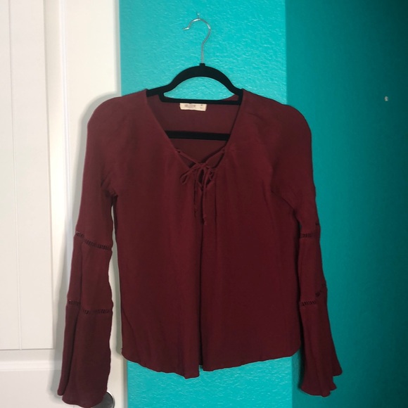 Hollister Tops - Maroon Long Sleeve Top